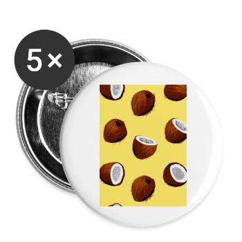 Kokosnuss-Muster - Buttons klein 25 mm (5er Pack) - Weiß - Vorne