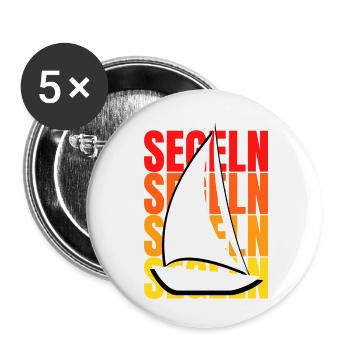 Segeln: Freiheit auf dem Wasser - Buttons klein 25 mm (5er Pack) - Weiß - Vorne