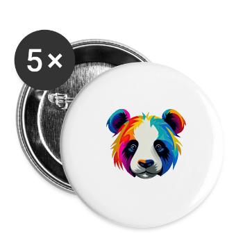 Zauberhafter Colorburst Panda - Buttons klein 25 mm (5er Pack) - Weiß - Vorne
