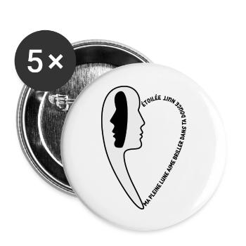 nuit étoilée 3 - Lot de 5 petits badges (25 mm) - blanc - Devant