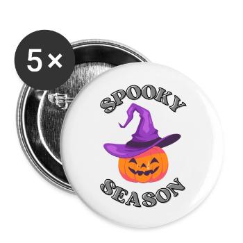 Spooky Season - Buttons klein 25 mm (5er Pack) - Weiß - Vorne