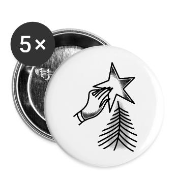 Witchcore-Tattoo-Stil Hand platziert Weihnachtsstern - Buttons klein 25 mm (5er Pack) - Weiß - Vorne