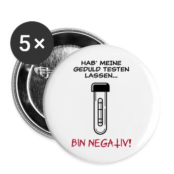 Geduld Negativ - dunkel - Buttons klein 25 mm (5er Pack) - Weiß - Vorne