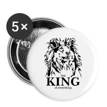 Collie à poil long Roi de tout Chiens Wilsigns - Lot de 5 petits badges (25 mm) - blanc - Devant
