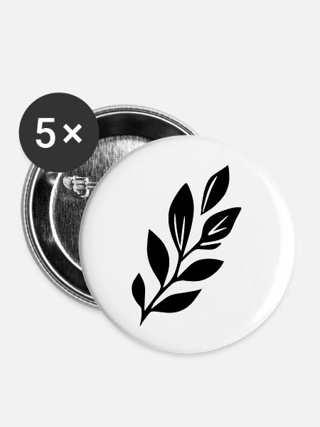 Blatt Dekor - Buttons klein 25 mm (5er Pack) - Weiß