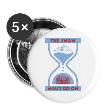 The snow must go on - Fonte des neiges - Lot de 5 petits badges (25 mm) - blanc - Devant
