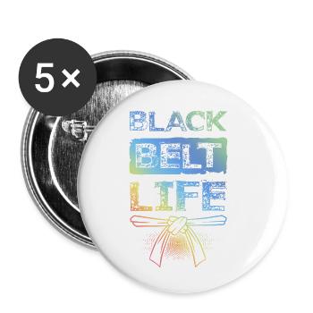 Black Belt Martial Arts - Buttons small 1''/25 mm (5-pack) - white - Front