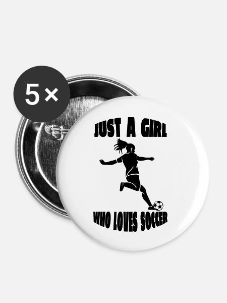 Fußballdesign Fußballmannschaft Fußballspieler - Buttons klein 25 mm (5er Pack) - Weiß