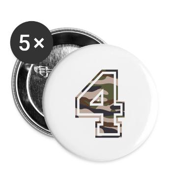 Number 4, camouflage-brown-green, customisable - Buttons small 1''/25 mm (5-pack) - white - Front