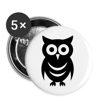 Steinkauz - Buttons klein 25 mm (5er Pack) - Weiß - Vorne