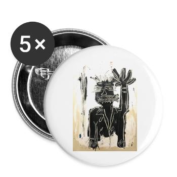 Hallo - Buttons klein 25 mm (5er Pack) - Weiß - Vorne