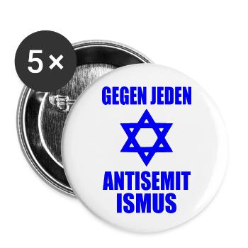 Gegen jeden antisemitismus - Buttons klein 25 mm (5er Pack) - Weiß - Vorne