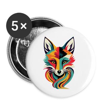Fuchs Grafik Wald Natur Waldtiere Tiere Wildtiere - Buttons klein 25 mm (5er Pack) - Weiß - Vorne