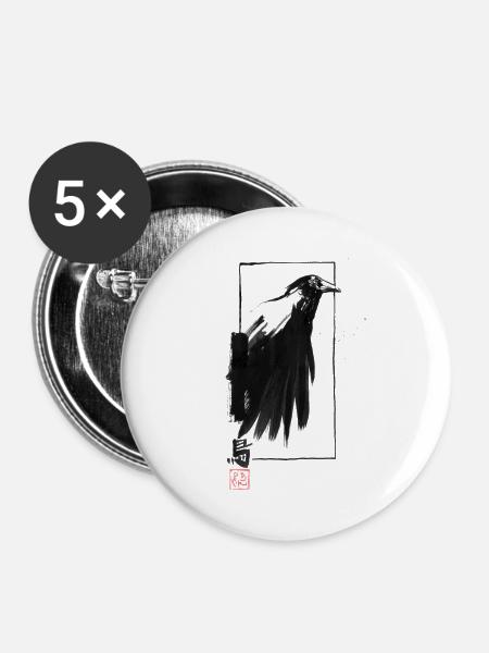 Krähenkante - Buttons klein 25 mm (5er Pack) - Weiß