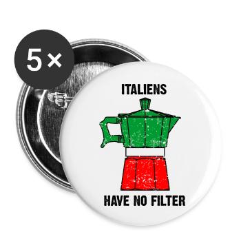 Italians have no filter - Mokkakanne - Buttons klein 25 mm (5er Pack) - Weiß - Vorne