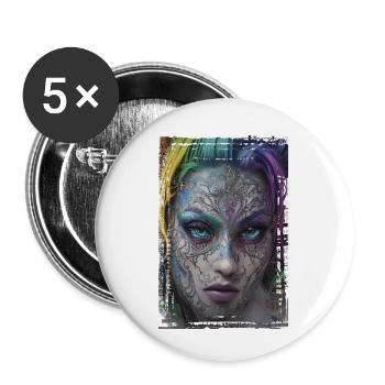 Graffiti Street Art Sprühfarben Cooler Künstler Retro - Buttons klein 25 mm (5er Pack) - Weiß - Vorne