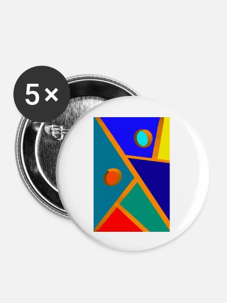 Abstrakte Kunst - Buttons klein 25 mm (5er Pack) - Weiß