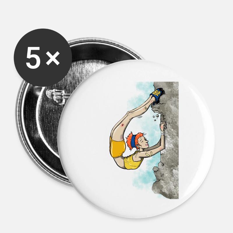 Grimpeur flexible - Lot de 5 petits badges (25 mm) - blanc