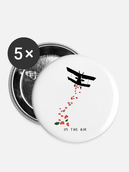 Luft - Buttons klein 25 mm (5er Pack) - Weiß