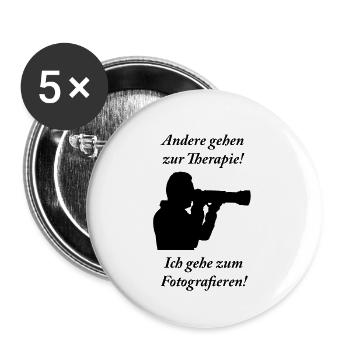 Therapie schwarz - Buttons klein 25 mm (5er Pack) - Weiß - Vorne