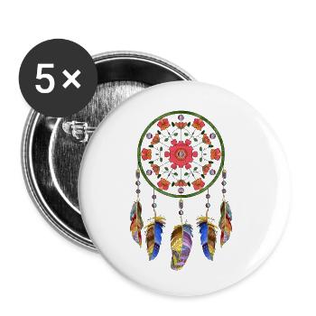 Attrape-rêves - Lot de 5 petits badges (25 mm) - blanc - Devant