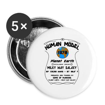 1978 - Lot de 5 petits badges (25 mm) - blanc - Devant