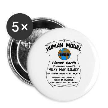 1985 - Buttons klein 25 mm (5er Pack) - Weiß - Vorne