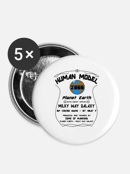 2000 - Buttons klein 25 mm (5er Pack) - Weiß