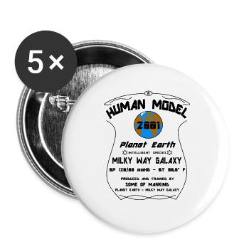 2001 - Buttons small 1''/25 mm (5-pack) - white - Front