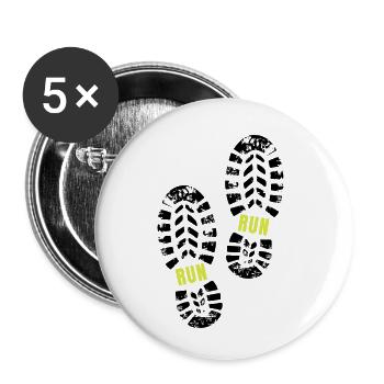 Run - sporty gift idea - Buttons small 1''/25 mm (5-pack) - white - Front