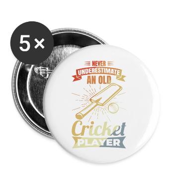 Kricket Großvater - Buttons klein 25 mm (5er Pack) - Weiß - Vorne