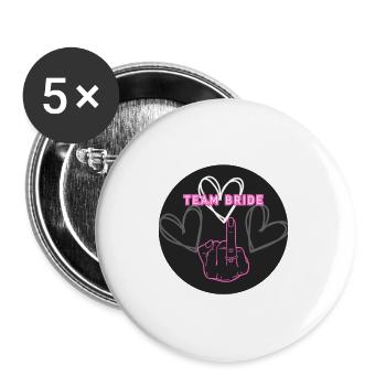 Chemise d’enterrement de vie de garçon de mariée de l’équipe - Conception de douche nuptiale drôle - Lot de 5 petits badges (25 mm) - blanc - Devant