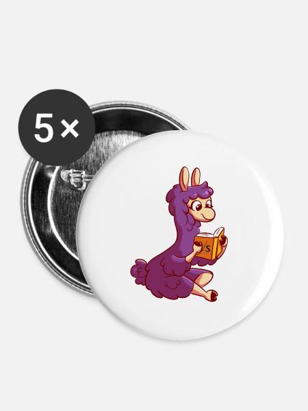 Das Lama verwischen - Buttons klein 25 mm (5er Pack) - Weiß