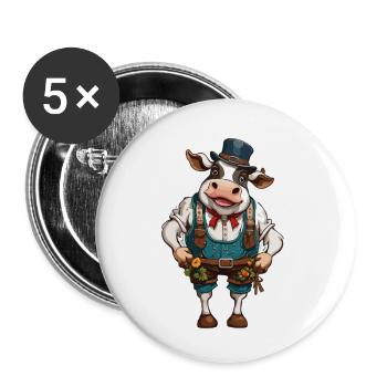 Lederhosen / Animal / Traditional costume / Tradition / Cow - Buttons small 1''/25 mm (5-pack) - white - Front