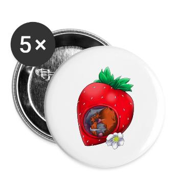 Strawberry Louise - Buttons small 1''/25 mm (5-pack) - white - Front