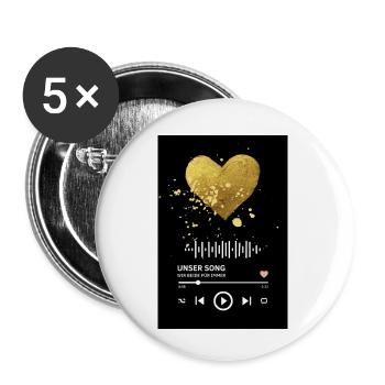 Unser Song, liebe die ewig hält - Buttons klein 25 mm (5er Pack) - Weiß - Vorne