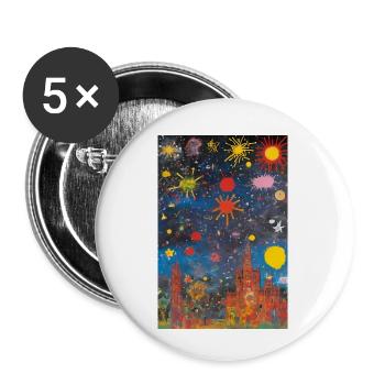 Rêves Citadins - Lot de 5 petits badges (25 mm) - blanc - Devant