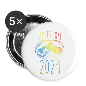 Après Ski 2024 Mountains Colorful - Buttons small 1''/25 mm (5-pack) - white - Front