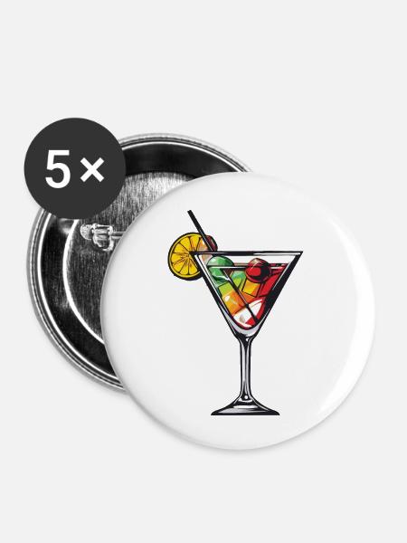 Limonade Drink - Buttons klein 25 mm (5er Pack) - Weiß