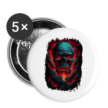 birthday present idea gift skeleton fingers - Buttons klein 25 mm (5er Pack) - Weiß - Vorne