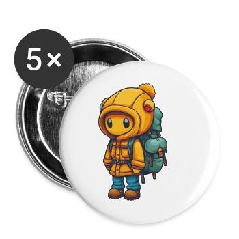 Wanderer, nicht nur für Kinder - Buttons klein 25 mm (5er Pack) - Weiß - Vorne