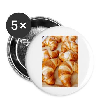 Croissants - Lot de 5 petits badges (25 mm) - blanc - Devant