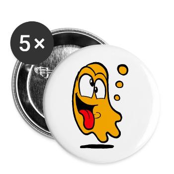 Confucius in Orange - Buttons small 1''/25 mm (5-pack) - white - Front