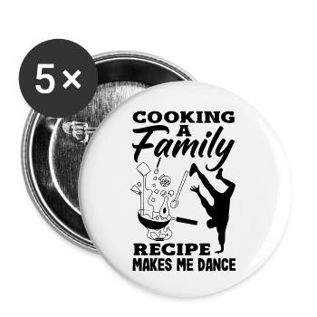 Family Recipe Joy Kitchen - Buttons small 1''/25 mm (5-pack) - white - Front