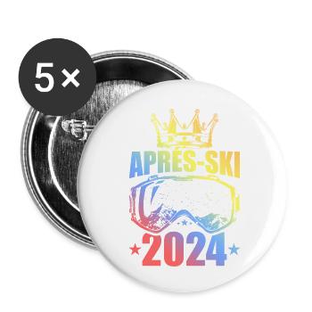 Après Ski 2024 Mountains Saying Colorful - Buttons small 1''/25 mm (5-pack) - white - Front