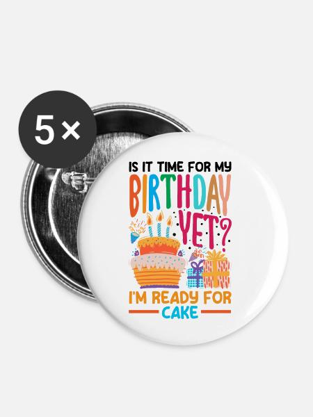 Ready for Cake Celebration - Buttons klein 25 mm (5er Pack) - Weiß