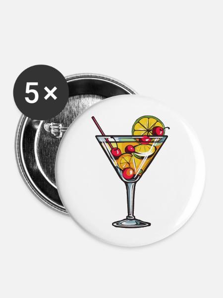 Limonade Drink - Buttons klein 25 mm (5er Pack) - Weiß