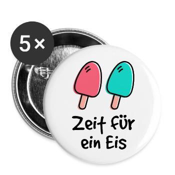 Time for a popsicle! - Buttons small 1''/25 mm (5-pack) - white - Front