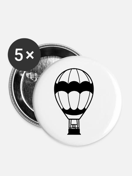 Luftballon - Buttons klein 25 mm (5er Pack) - Weiß