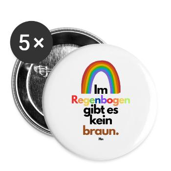 Im Regenbogen gibts kein braun - Buttons klein 25 mm (5er Pack) - Weiß - Vorne